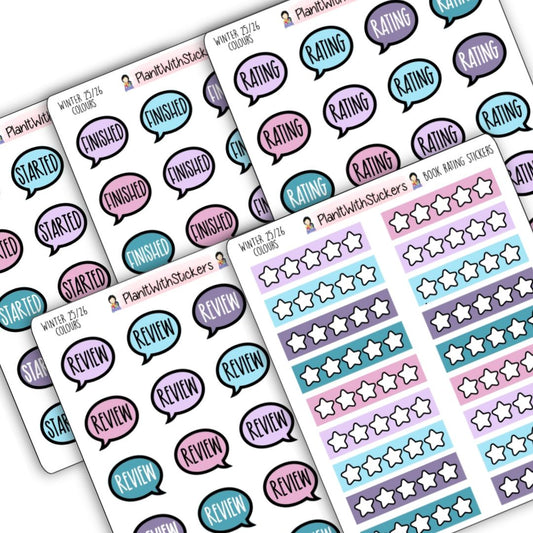 Book Journal Starter Sticker Pack - Winter 2025 Colours (Bundle)