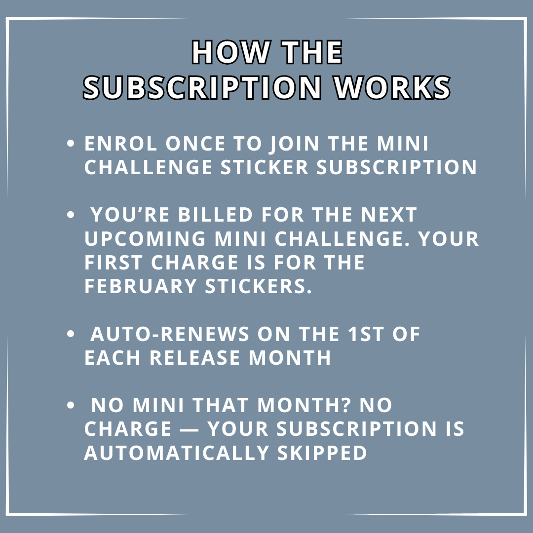 The 52 Book Club Mini Challenge Sticker Subscription - February Mini Challenge