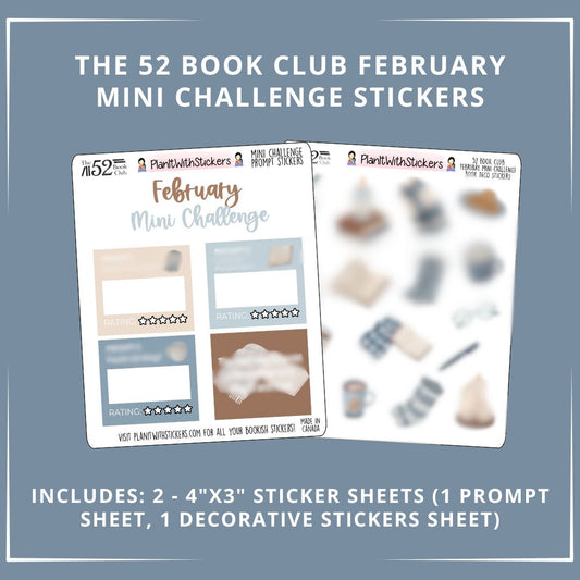 The 52 Book Club Mini Challenge Sticker Set - February 2026