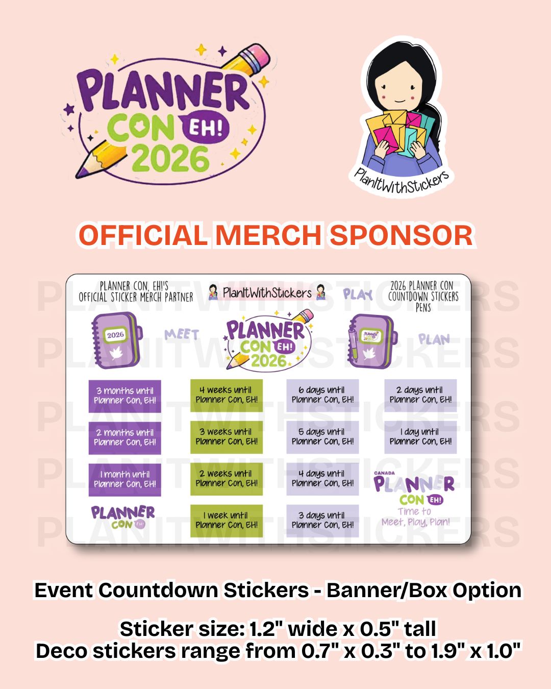 Planner Con, Eh! 2026 Conference Countdown Stickers