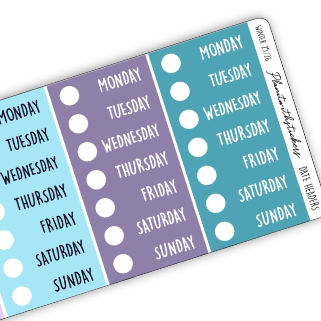 Date Headers - Winter 2025 Collection