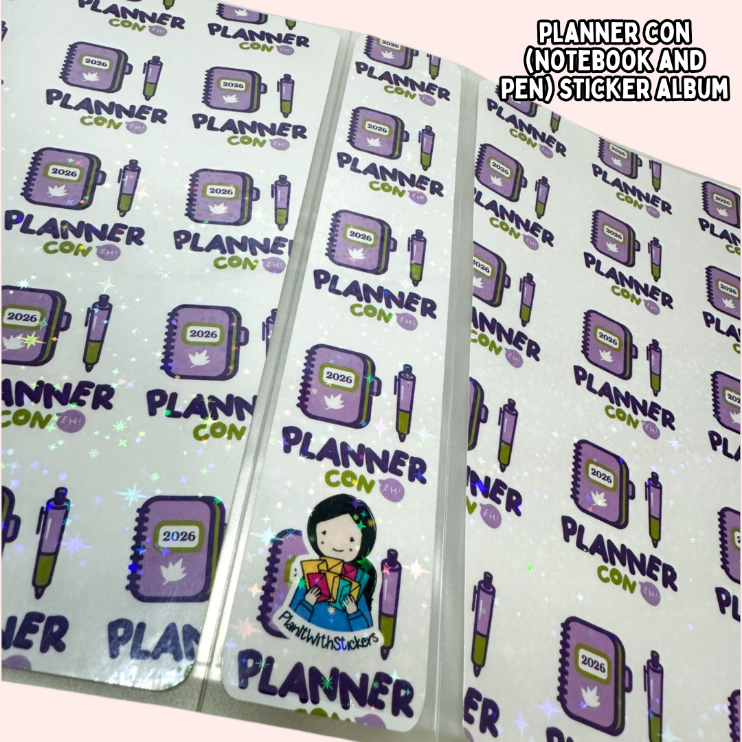 Planner Con, Eh! 2026 – Notebook and Pen Sticker Album (Pre-Order)