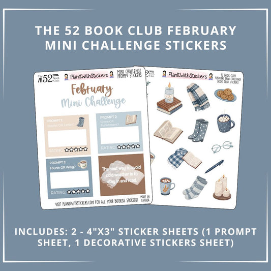 The 52 Book Club Mini Challenge Sticker Set - February 2026 (One Time Purchase)