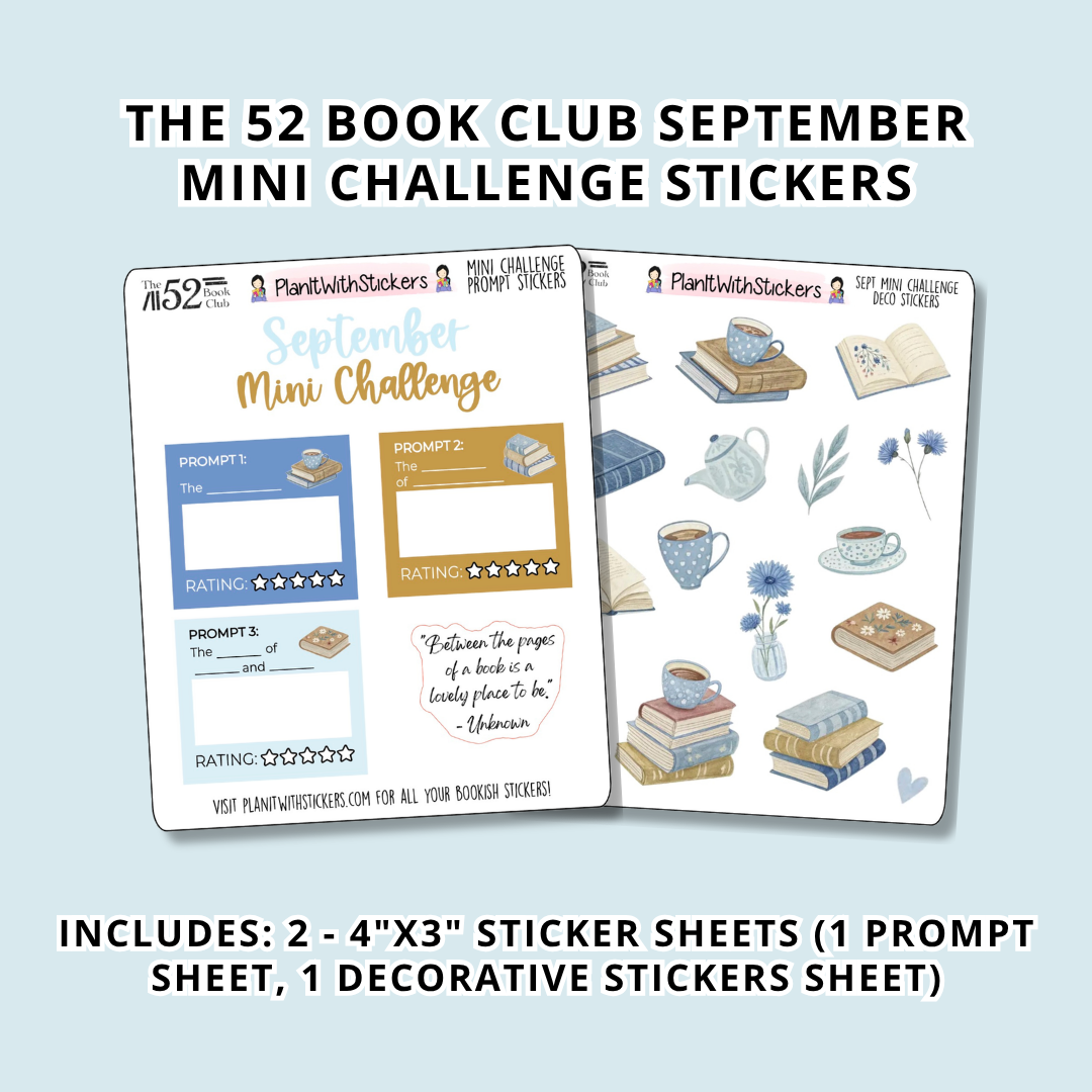 The 52 Book Club Mini Challenge Sticker Set - September 2026 (One Time Purchase)