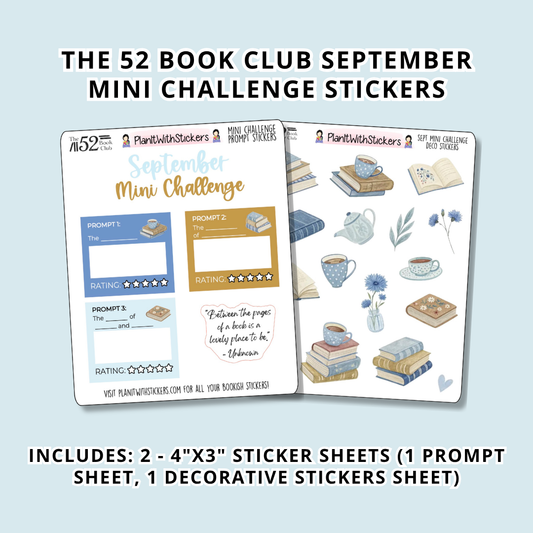 The 52 Book Club Mini Challenge Sticker Set - September 2026 (One Time Purchase)