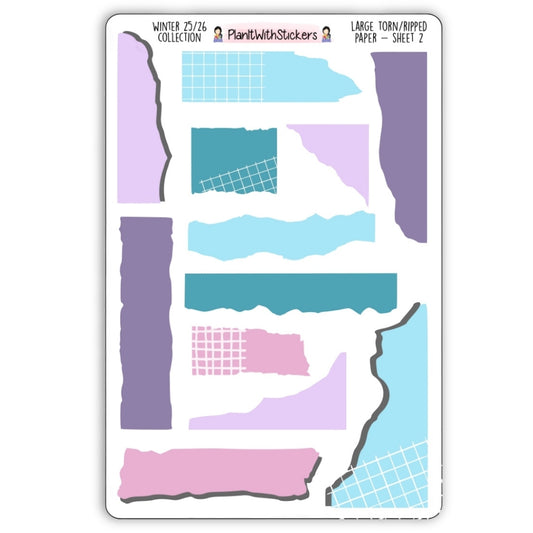 Large Torn/Ripped Paper Sheet 2 - Winter 2025 Colours
