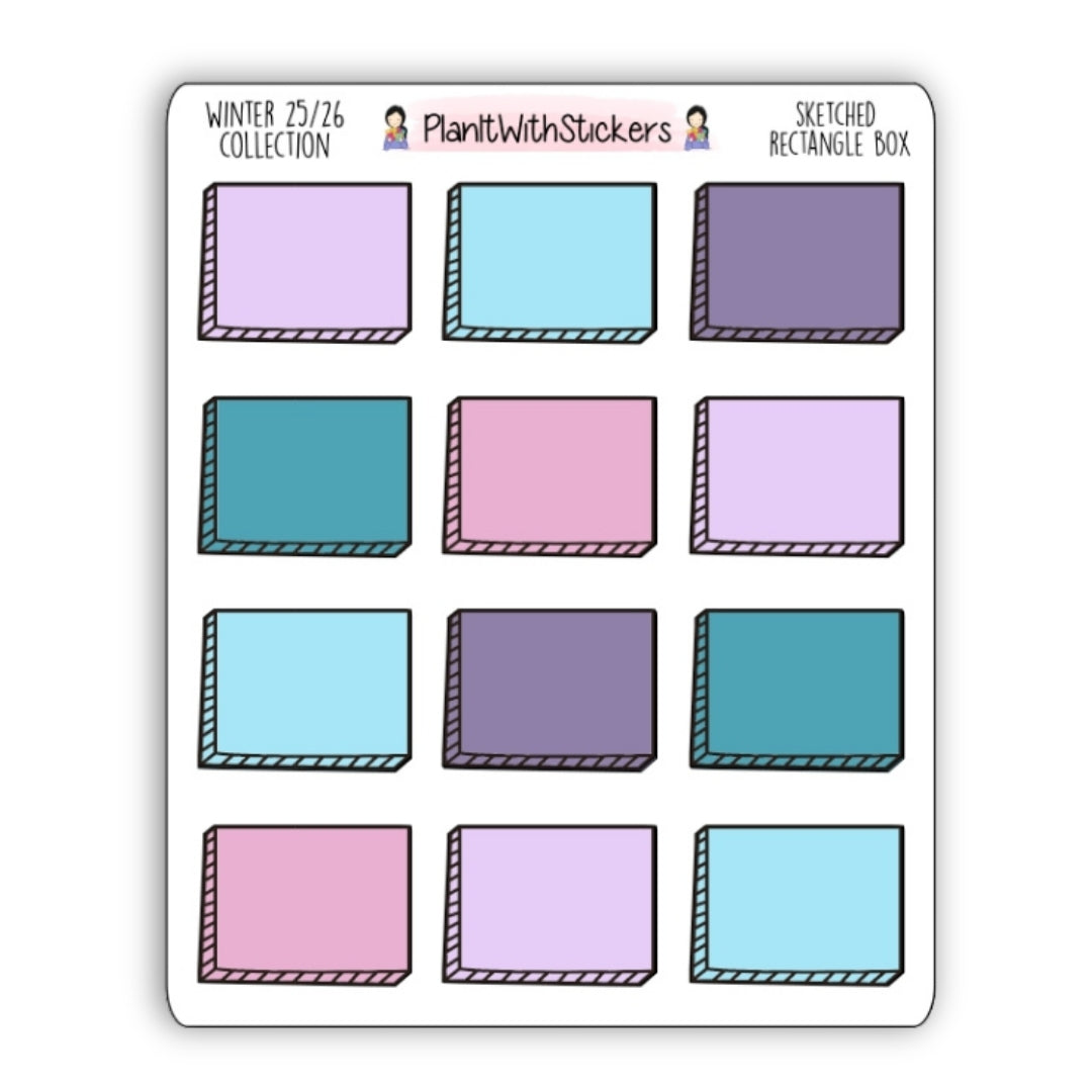Sketched Rectangle Boxes - Winter 2025 Colours