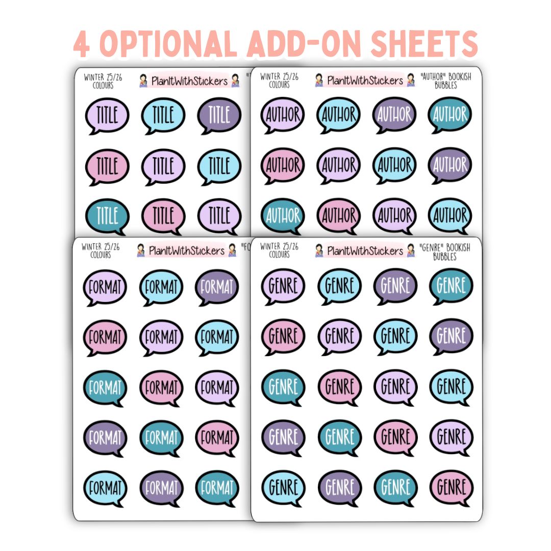 Book Journal Starter Sticker Pack - Winter 2025 Colours (Bundle)