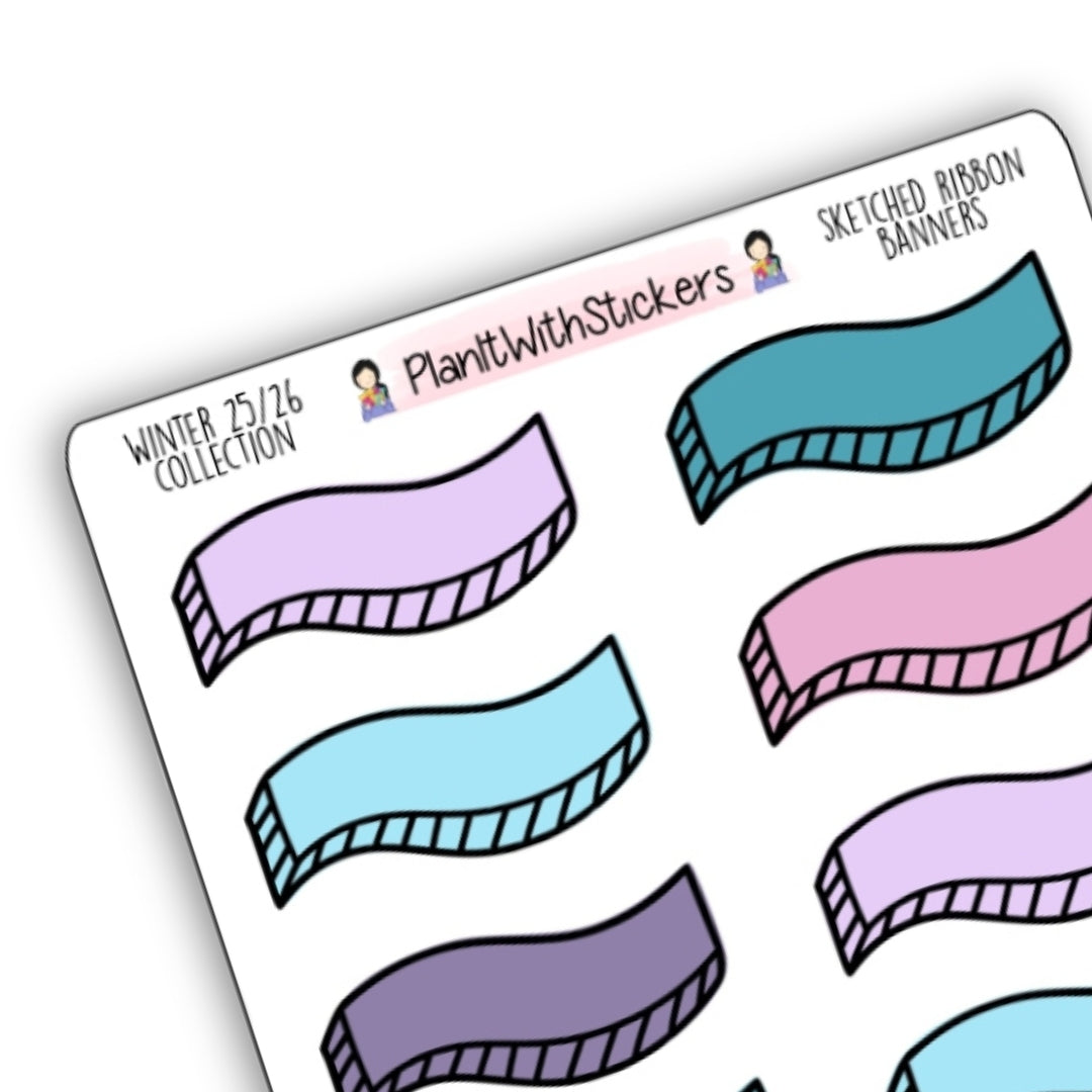 Sketched Ribbon Banners - Winter 2025 Colours