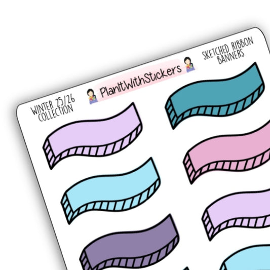 Sketched Ribbon Banners - Winter 2025 Colours