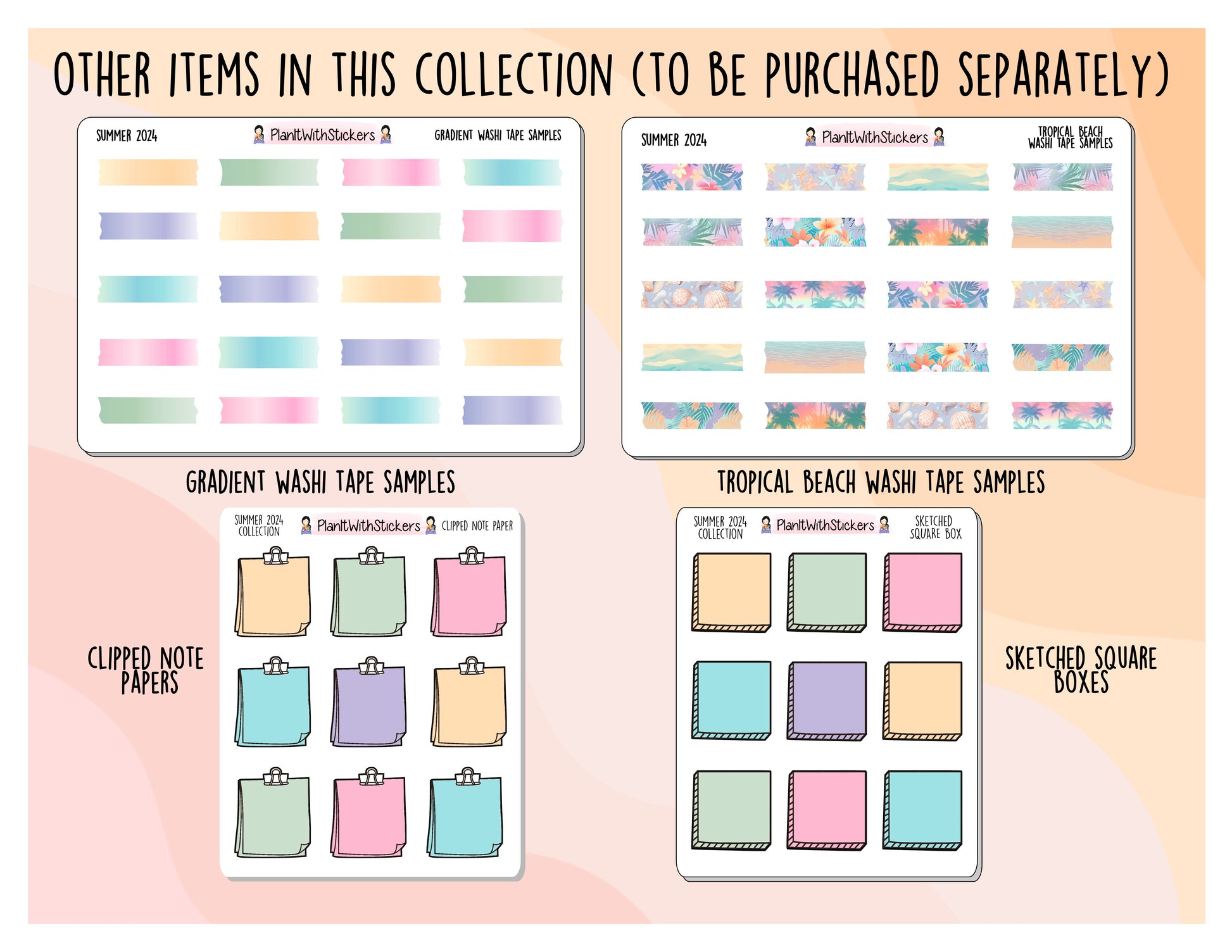 a set of planner stickers with different designs