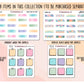 a set of planner stickers with different designs