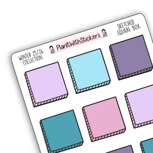 Sketched Square Boxes - Winter 2025 Colours