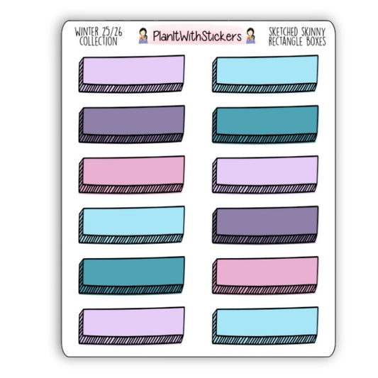 Sketched Skinny Rectangle Boxes - Winter 2025 Colours