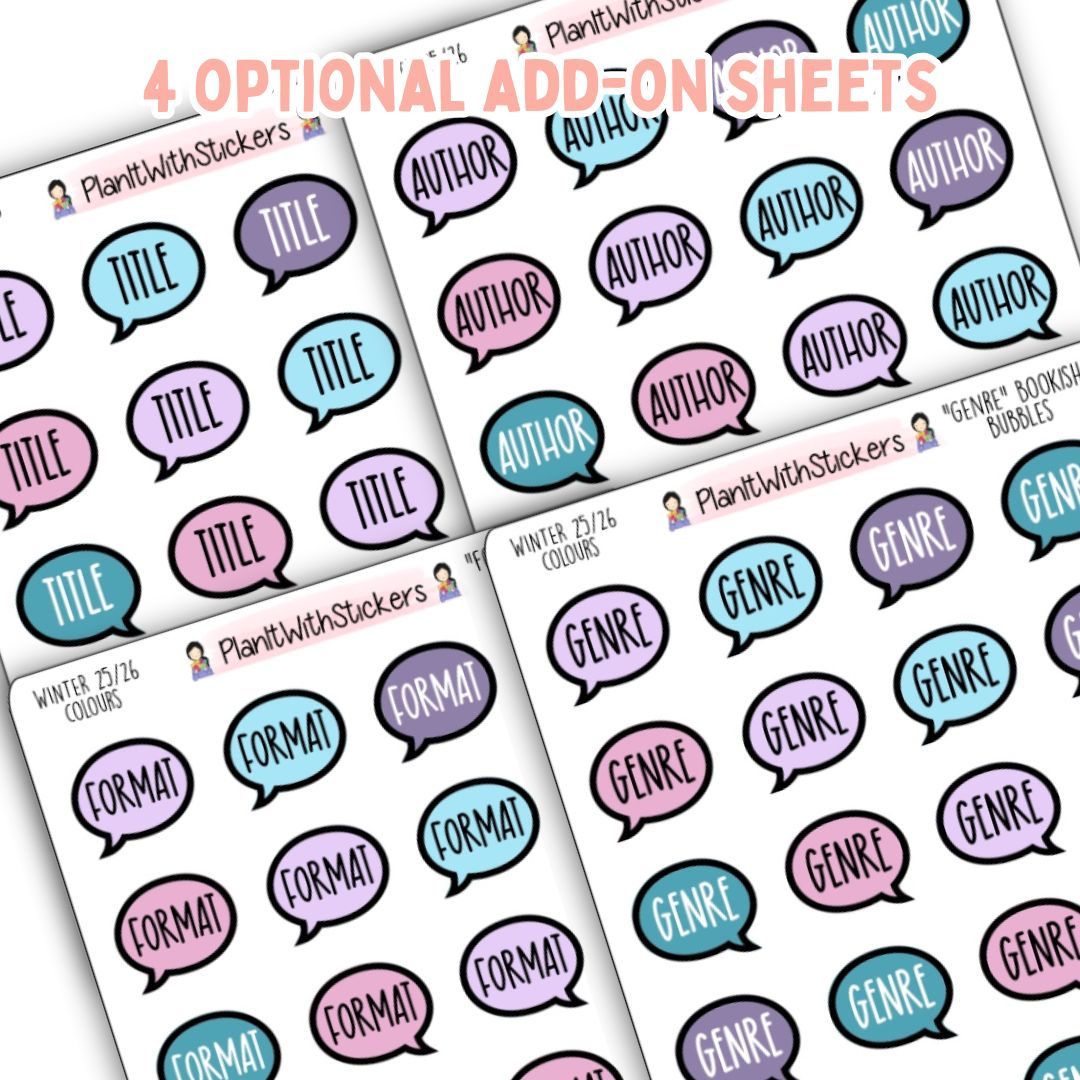 Book Journal Starter Sticker Pack - Winter 2025 Colours (Bundle)
