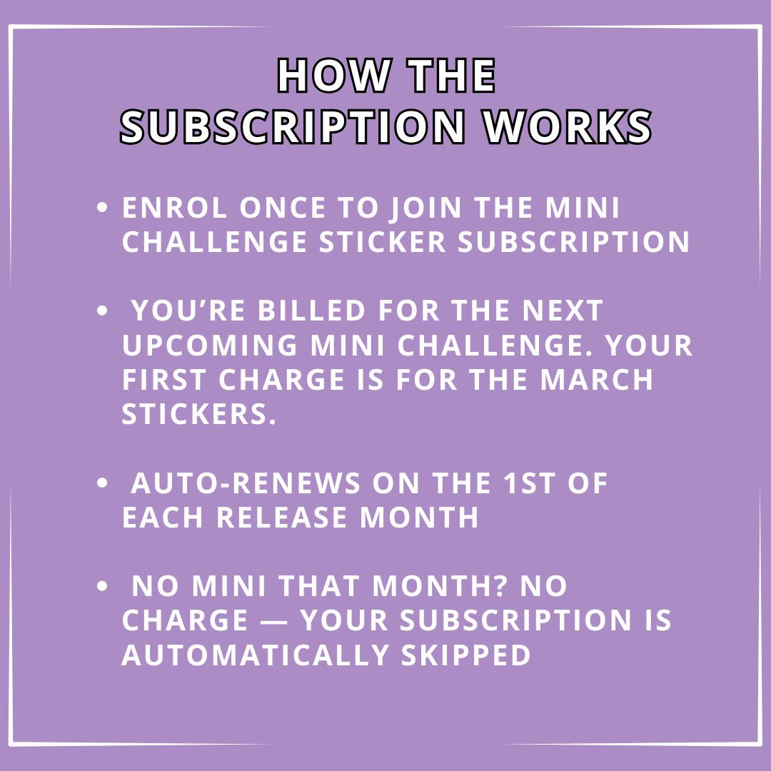 The 52 Book Club Mini Challenge Sticker Subscription - March Mini Challenge