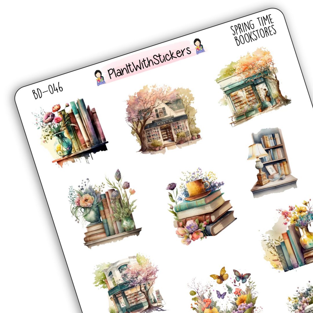 Spring Time Bookstores Deco Stickers