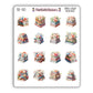 Spring Flower Book Stack Deco Stickers
