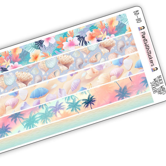 Beach Waves Long Washi Strips