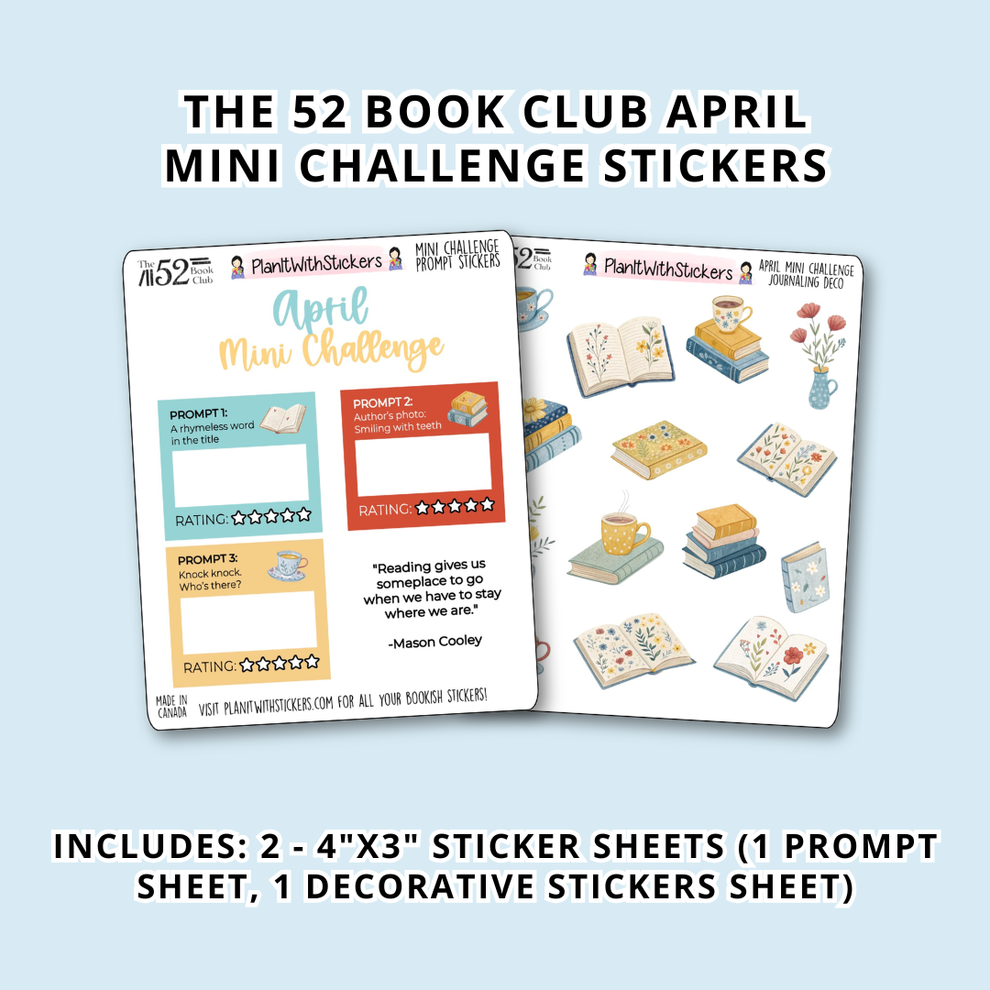 The 52 Book Club Mini Challenge Sticker Set - April 2026 (One Time Pur ...