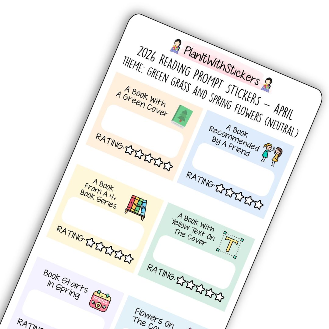 April 2026 - Green Grass & Spring Flowers - Mini Prompts Reading Challenge (Rainbow or Neutral)