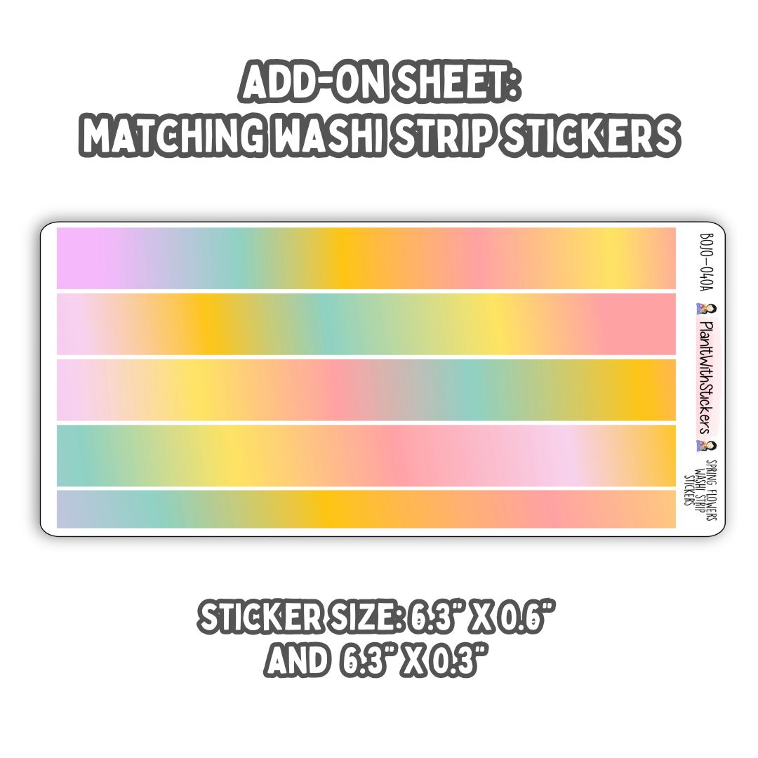 Reading Recap Journaling Stickers –Spring Flowers (April)