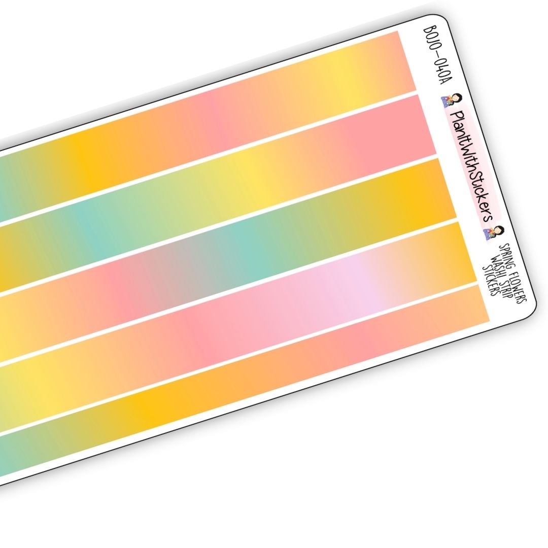 Spring Flowers Long Washi Strips (April Colours)