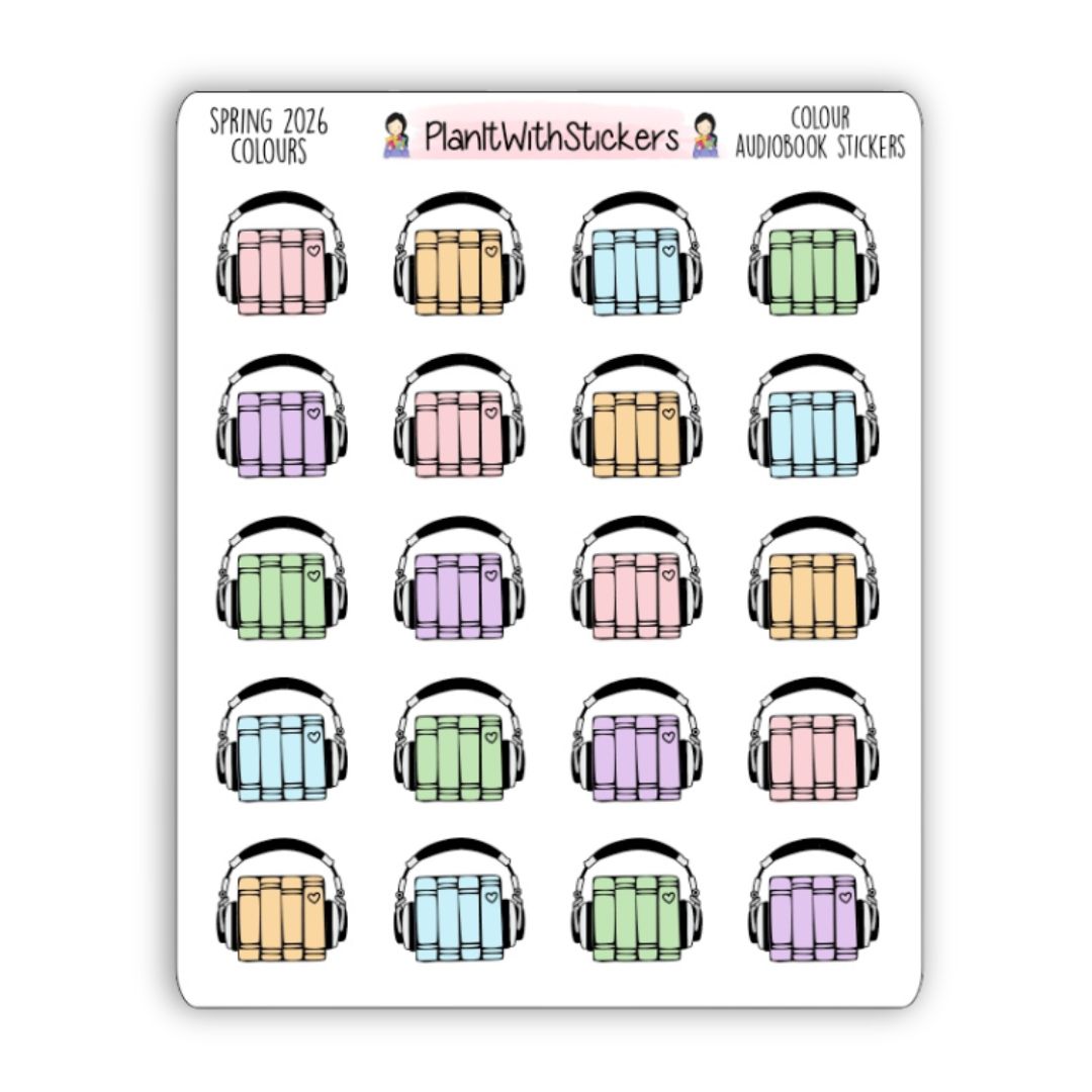 Audiobook Icon Stickers - Spring 2026 Colours
