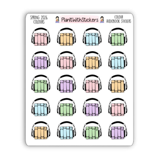 Audiobook Icon Stickers - Spring 2026 Colours