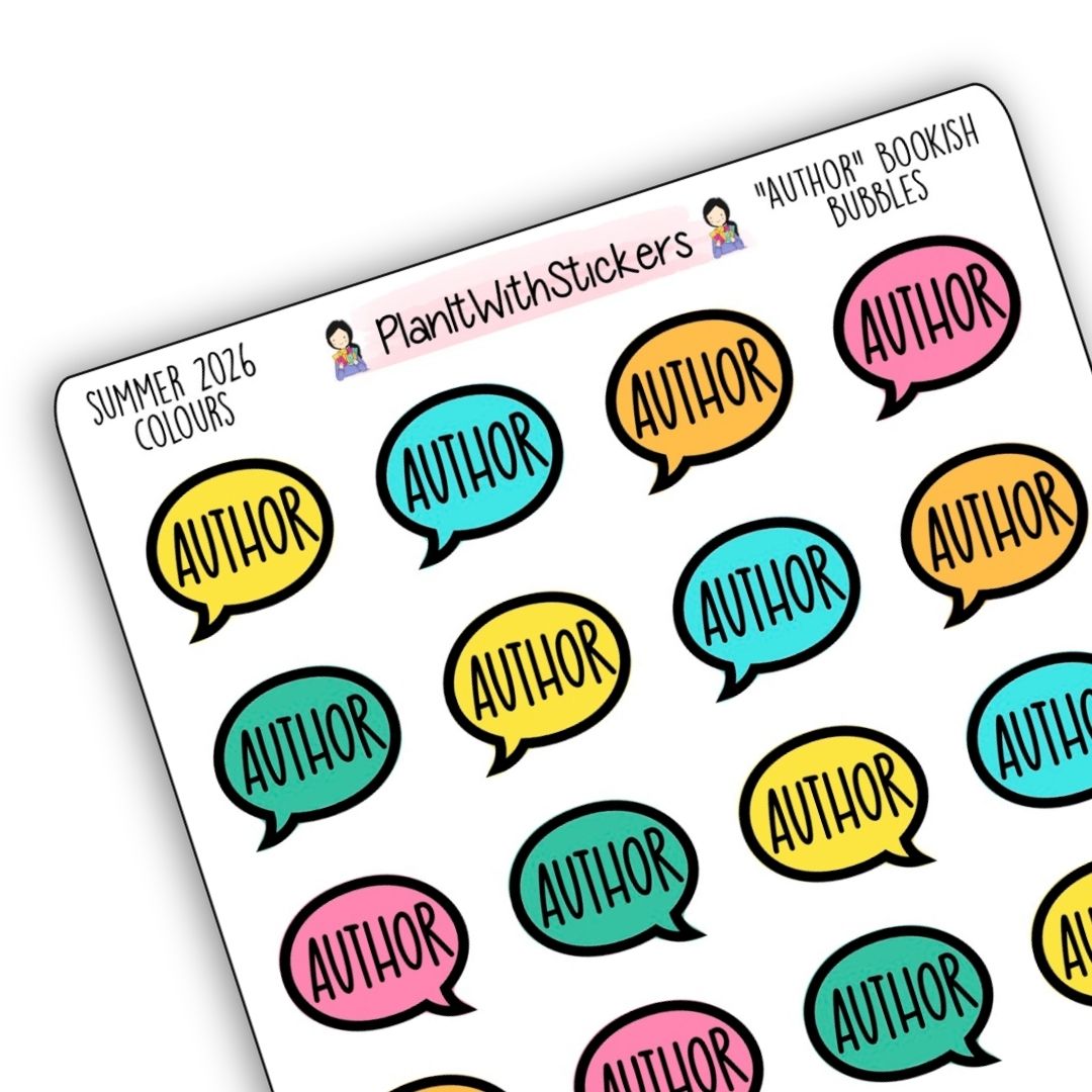 "Author" Bookish Bubbles Book Review Sticker - Summer 2026