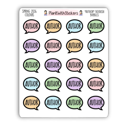 "Author" Bookish Bubbles Book Review Sticker - Spring 2026