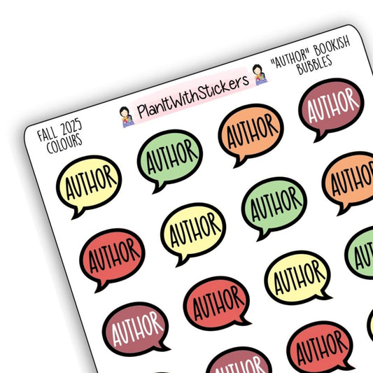 "Author" Bookish Bubbles Reading Sticker- Fall Bookish Collection