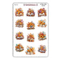 Autumn Floral Flatlay Bookish Decorative Stickers - Fall 2025 Collection