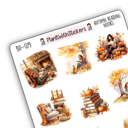 Autumn Reading Nook Bookish Decorative Stickers
