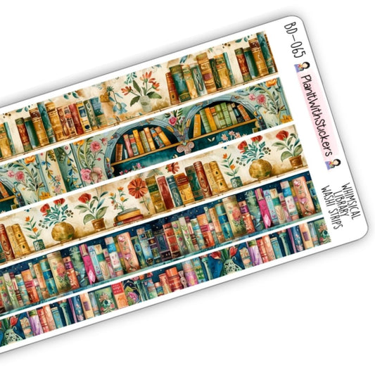 Whimsical Library Washi Strips - Long Strips