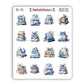 Winter Blues Bookish Deco Stickers
