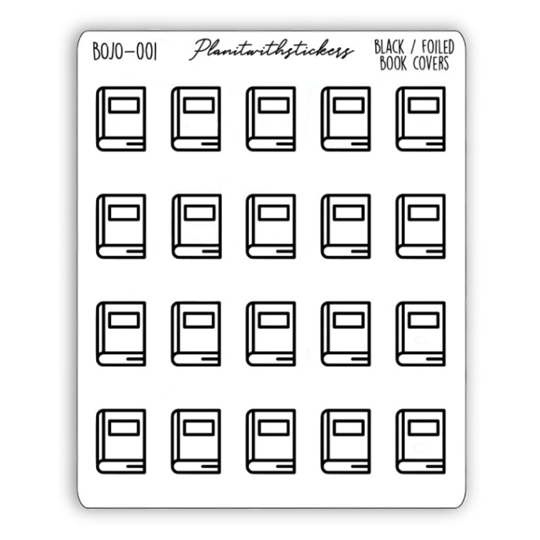 Black Monochrome Book Cover Icons