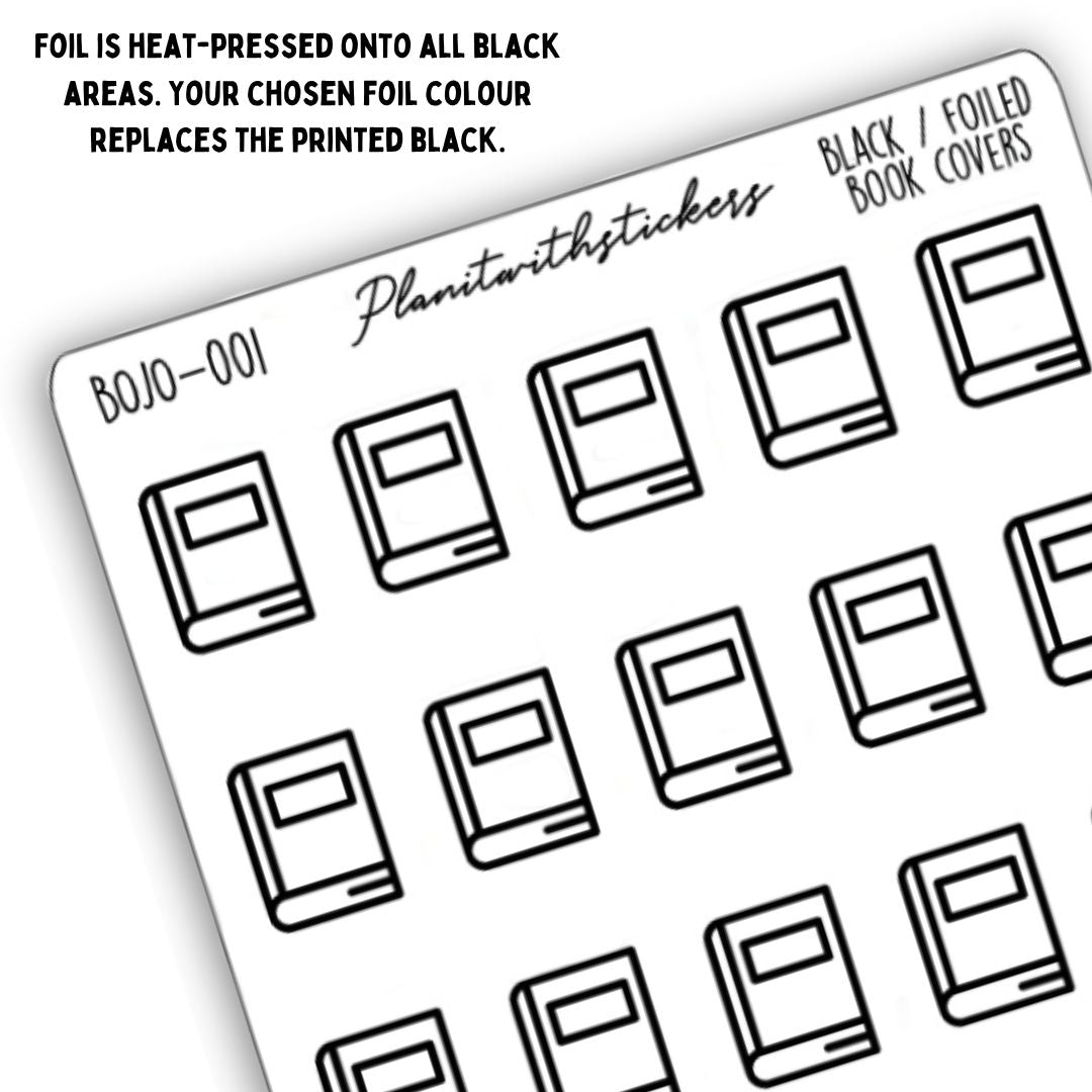 Black Monochrome Book Cover Icons