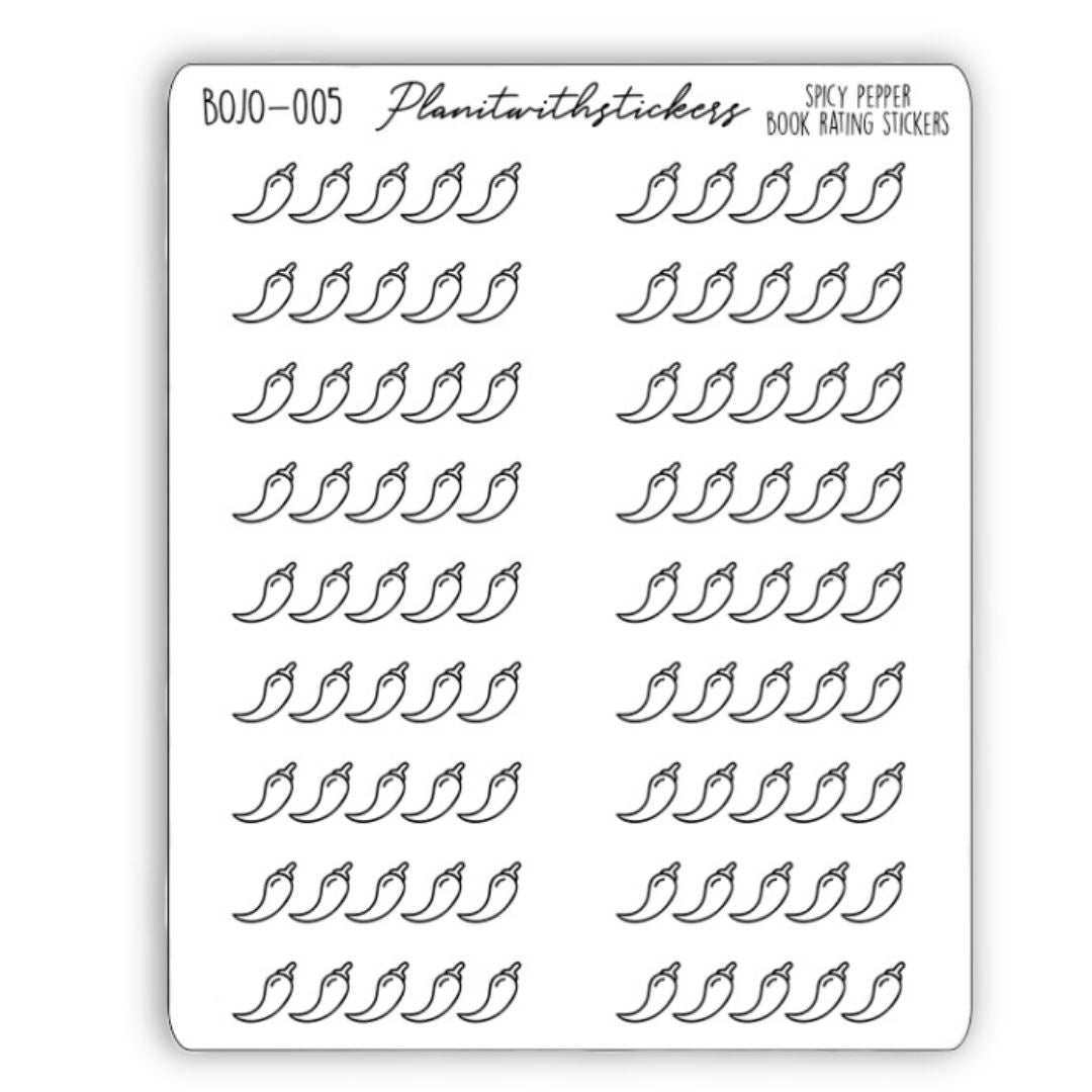Spicy Peppers Rating Sticker (Monochrome/Foiled)