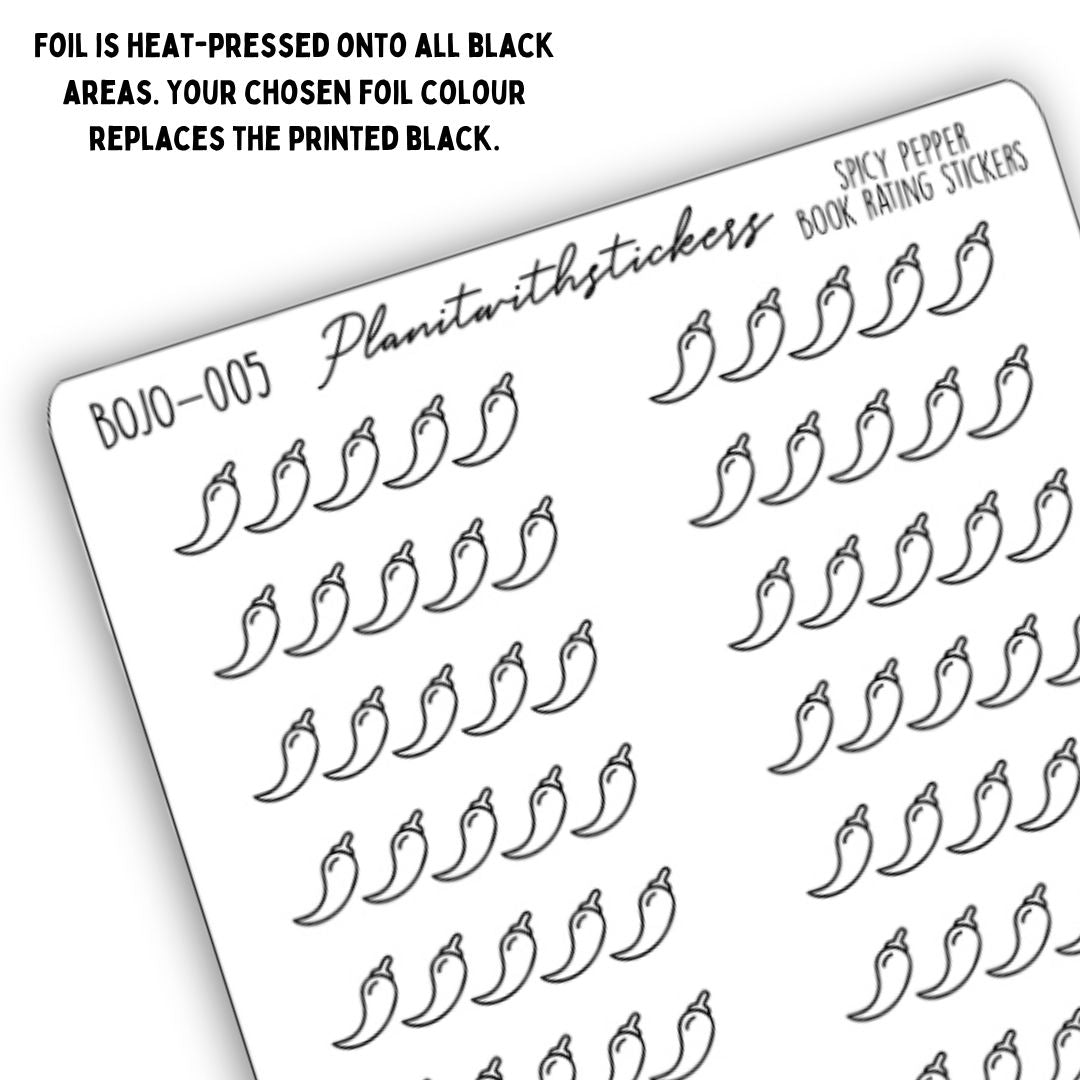 Spicy Peppers Rating Sticker (Monochrome/Foiled)