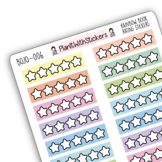 Stars Rating Stickers (Rainbow Background)