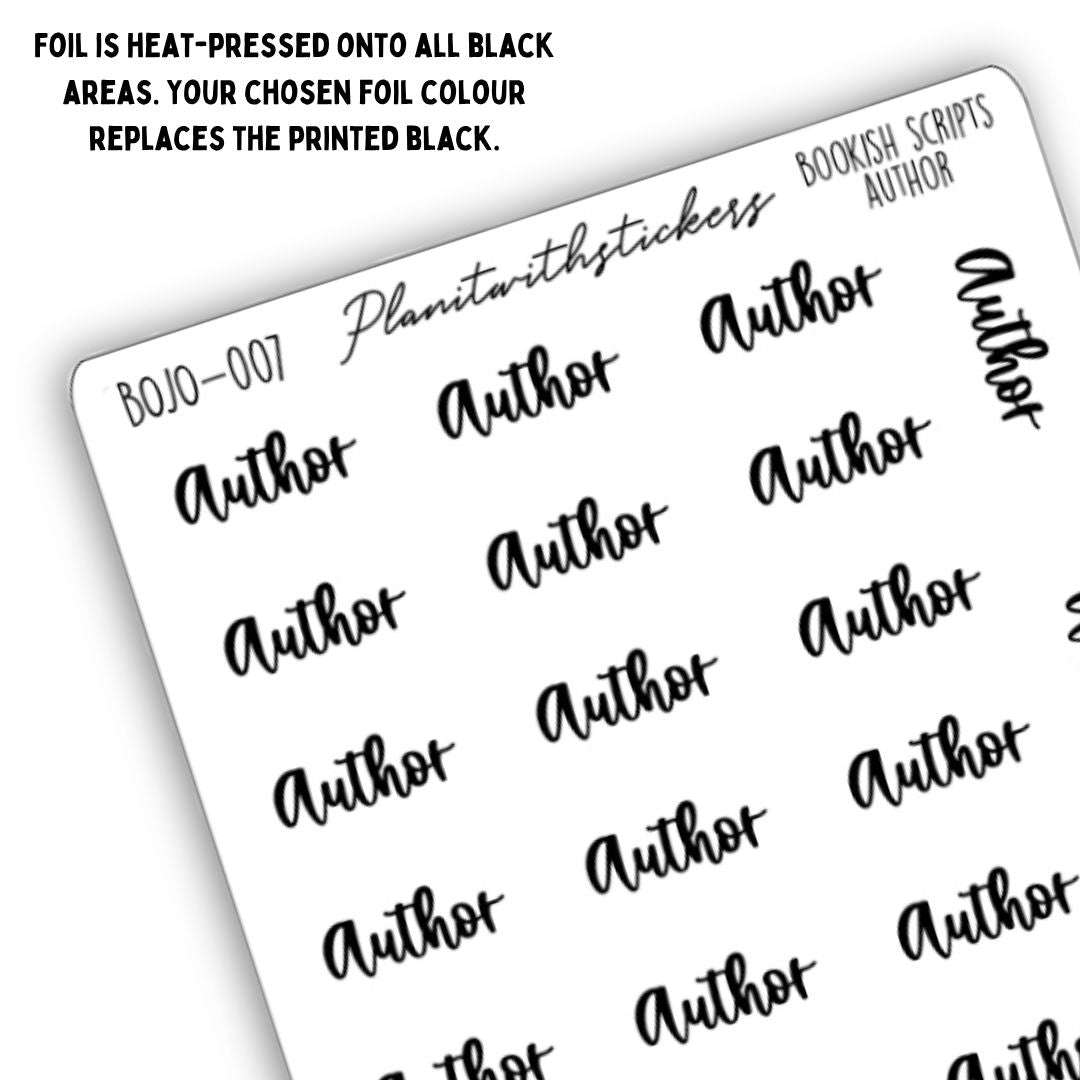 Author - Bookish Script Stickers