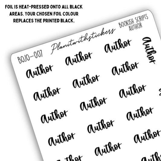 Author - Bookish Script Stickers