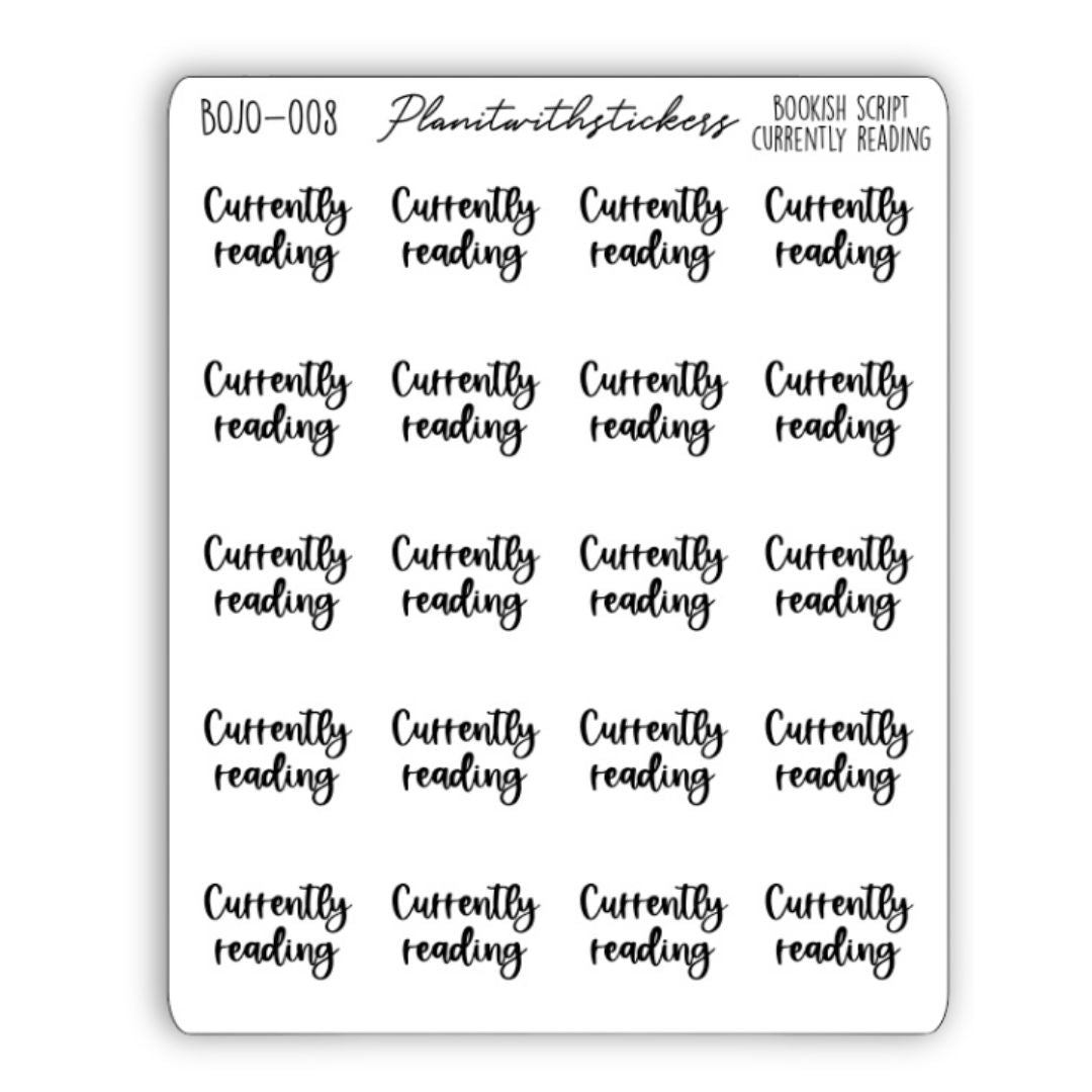 Currently Reading - Bookish Script Stickers