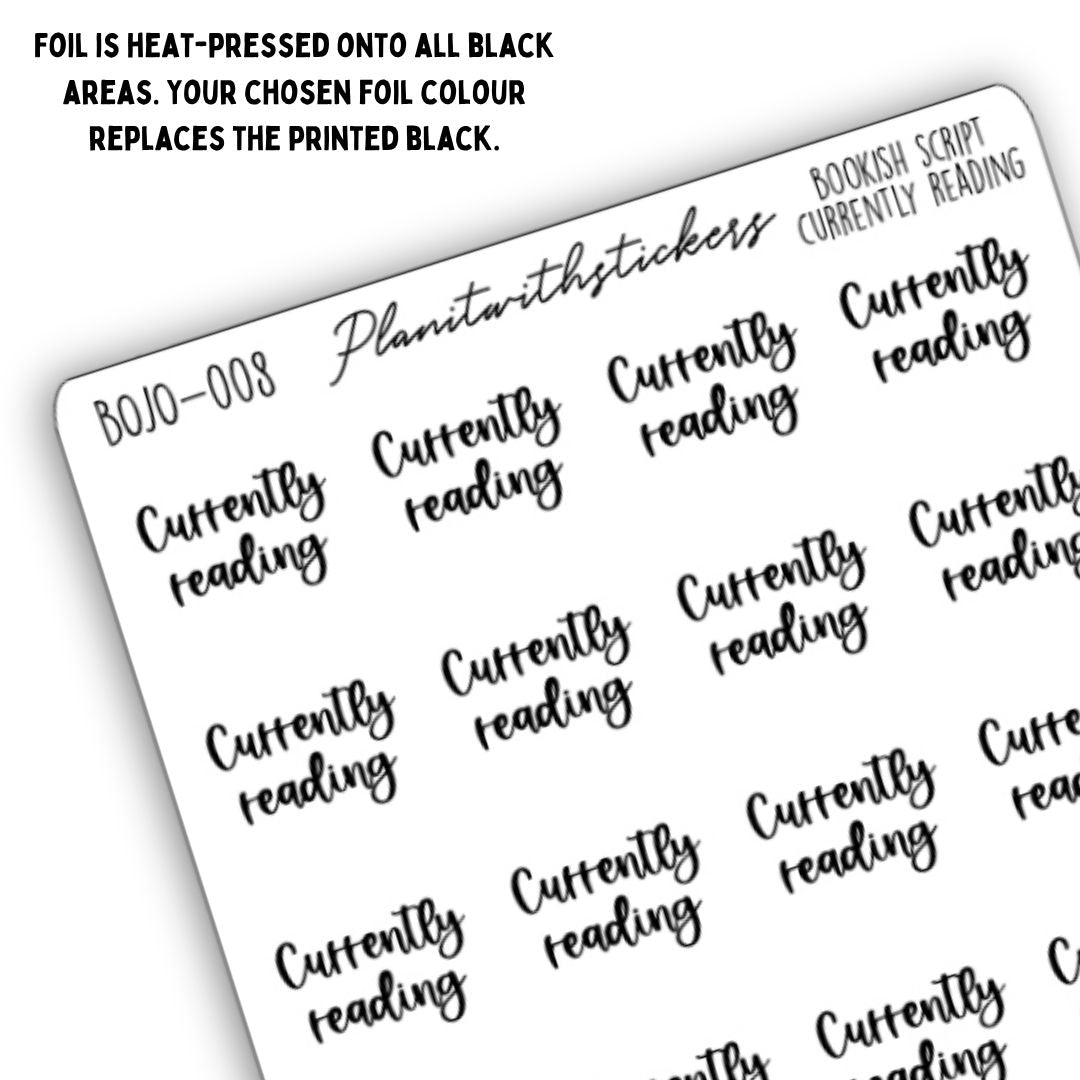 Currently Reading - Bookish Script Stickers
