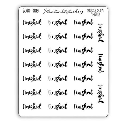 Finished - Bookish Script Stickers