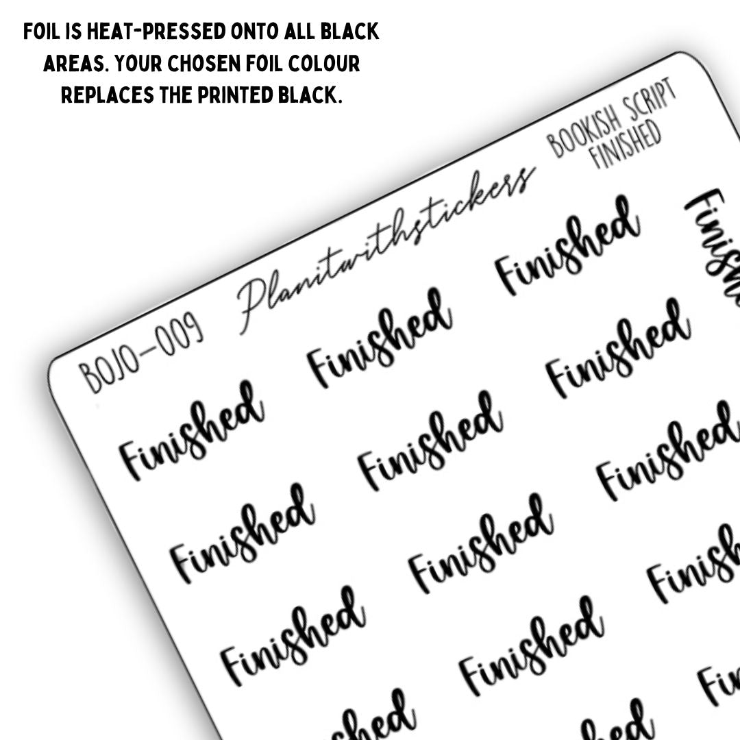 Finished - Bookish Script Stickers