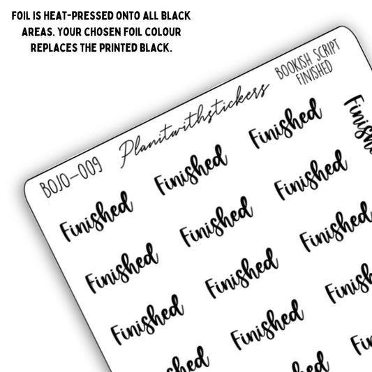Finished - Bookish Script Stickers