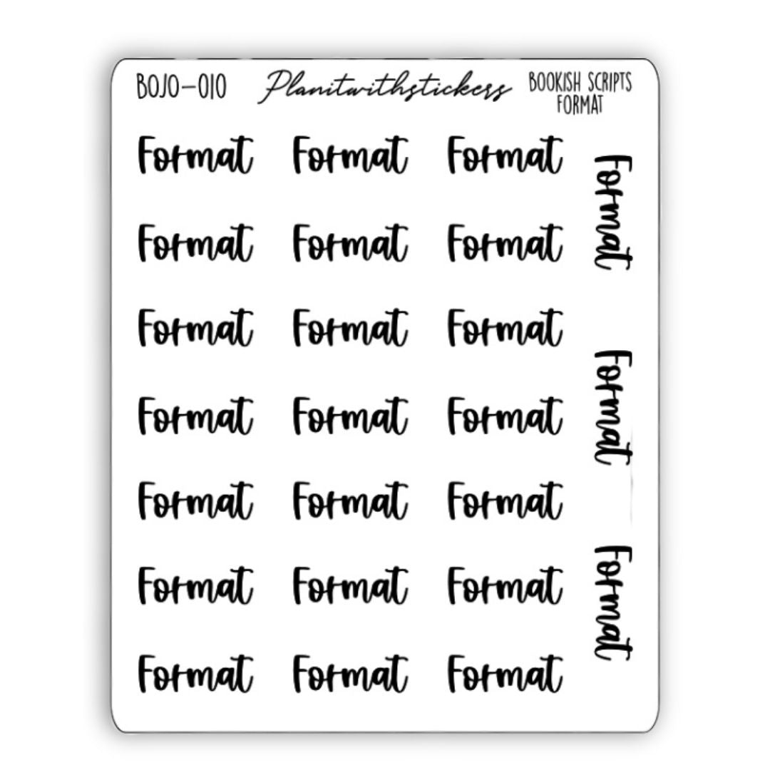 Format - Bookish Script Stickers