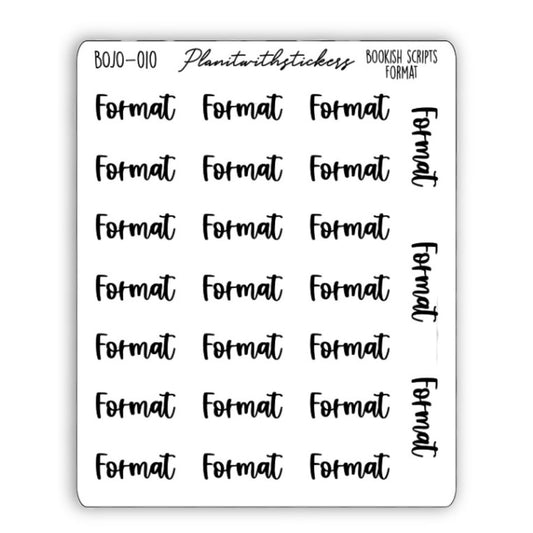 Format - Bookish Script Stickers